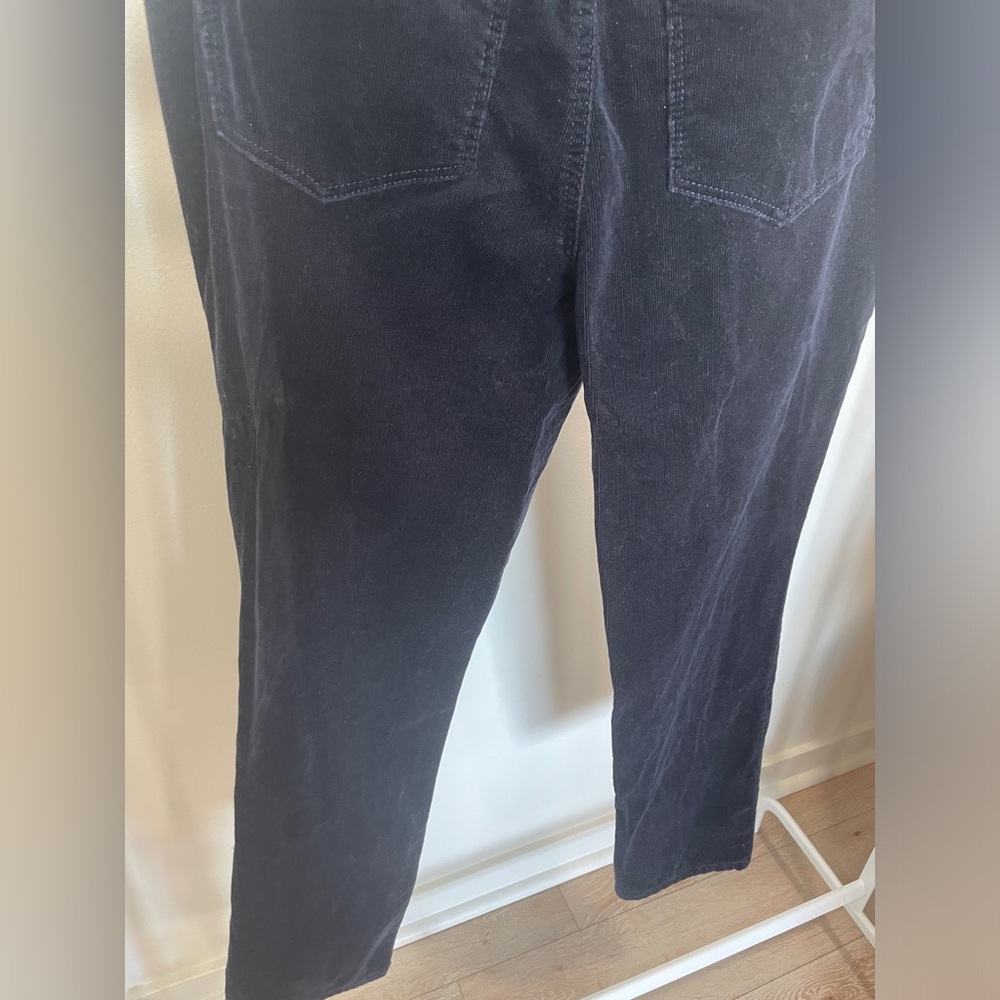 Talbots Navy Blue Corduroy High Rise Straight Leg Pants Women’s 8P Academia - Picture 5 of 13